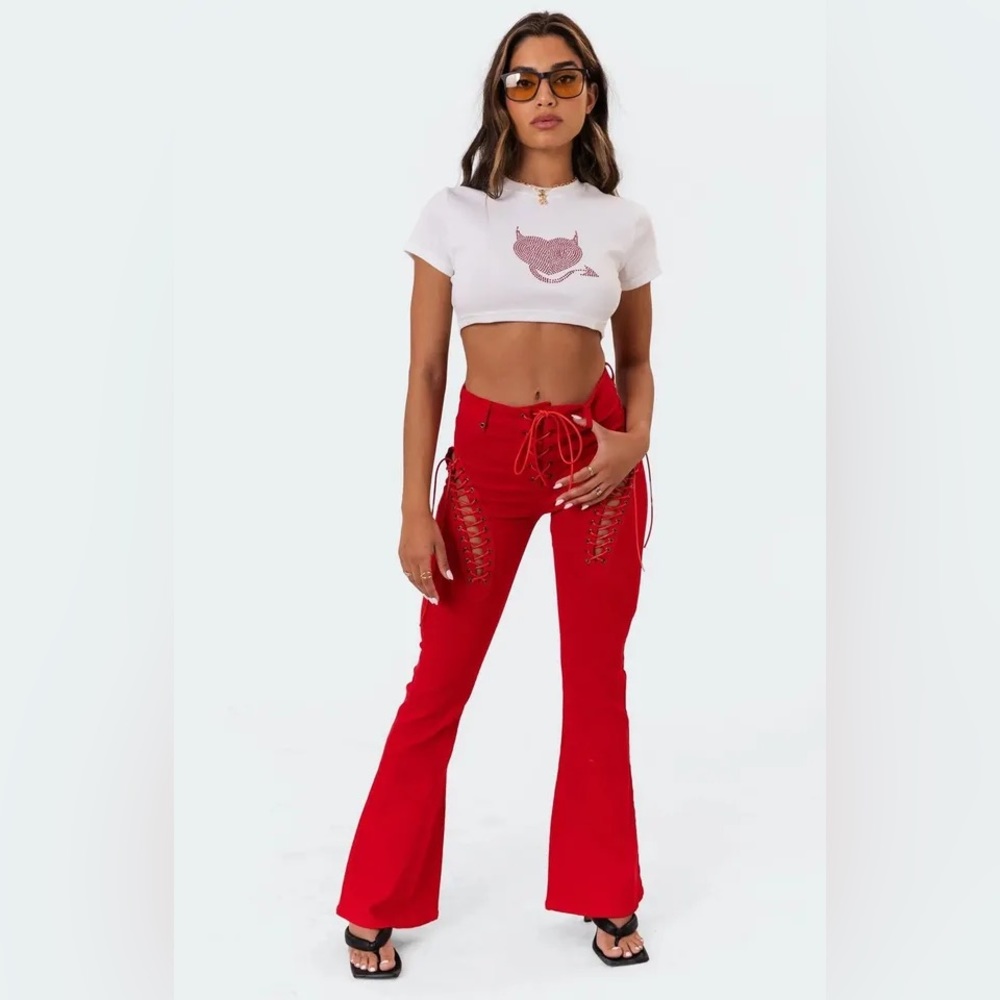 Editked Red engine jeans